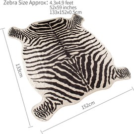 townssilk Area Rug Faux Zebra Print Rug 4.3x4.7 Feet Rug/Mat/Carpets for Home