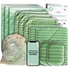 11 Bamboo Microfibre Cloths XXL, Washable Sponges + Bag, Premium