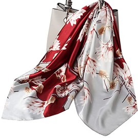 Ecroon Elegant Women's Silk Scarf, Headscarf, Business Silk Scarf, Bandana, Handkerchief - E