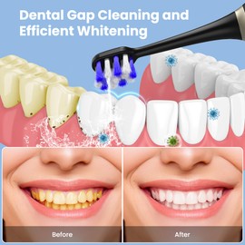 Electric Toothbrush with Water Flosser, 2 in 1 Cordless Toothbrush and Water Flosser Combo,Water Flosser for Travel and Home(Black)