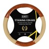XUKEY Beige Leather Car Auto Steering Wheel Cover Wood Grain