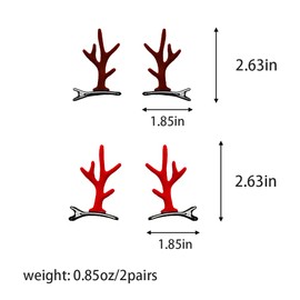 ZHOUMEIWENSP Cute Reindeer Antlers Headdress Hairpin Christmas Hair Clip for Christmas Party Antlers Ears Hair Accessory (color 1)