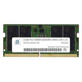 Adamanta 32GB (1x32GB) Compatible with MSI Titan GT77 HX A13V, A13VKS, A13VM Mobile Workstation Laptop DDR5 5600MHz PC5-44800 SODIMM 2Rx8 CL46 1.1v 262 Pin Notebook Memory RAM Upgrade