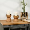 NIKKY HOME Farmhouse Wooden Candle Holders Set of 2, Rusitc