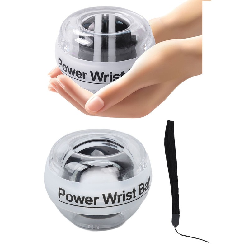 White Wrist Trainer Ball Auto Start Wrist Strengthener Gyroscopic Forearm