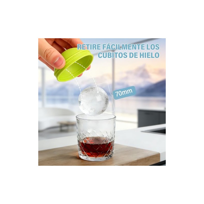 6PCS Moldes De Silicona Para Hielo, Moldes Esféricos Para Hielo