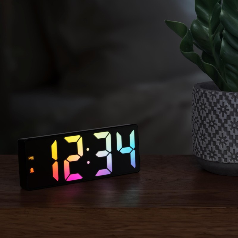 Equity 617-386 2” Gradient Digital Alarm Clock with Indoor Temperature