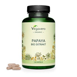 Papaya Vegavero® | 100% Organic | 1400mg Carica Papata Fruit Extract | NO Additives & Non-GMO | 120 Vegan Capsules