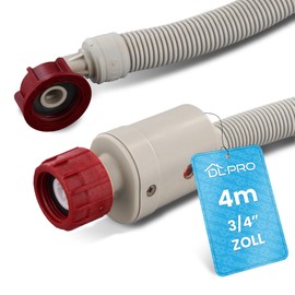 DL-pro Universal Inlet Hose 4 m 3/4 Inch Aquastop Hose Straight/Angled Safety Hose for Washing Machine Dishwasher Dishwasher 90°C 10 Bar