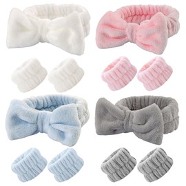 Duoleimi Skincare Hair Band - Set of 3 with Makeup Removal Tape and Cosmetic Bracelets for Women Ideal as Hair Band for Makeup and Skin Care Beauty Gadgets for Showers, Yoga and Spa