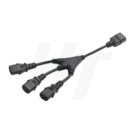 HTCable UPS PDU Computer PC Power Splitter Cord C14 to 3 x C13 10A 250V Extension Cable 30cm (C14-3xC13 30cm)