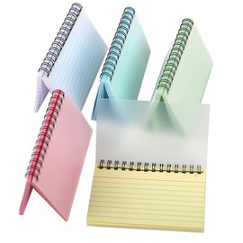 5 Pack Flash Cards, 250 Sheets Index Cards 5x3 Ruled Spiral Bound Revision Record Cards Cue Cards for Office Meeting, School Learning, Memory, Sticky Note