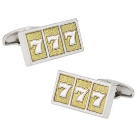 Cuff-Daddy Lucky Sevens Slot Machine Cufflinks Lucky Gambling Cufflinks with Presentation Gift Box Perfect for Gambler Special Occasions