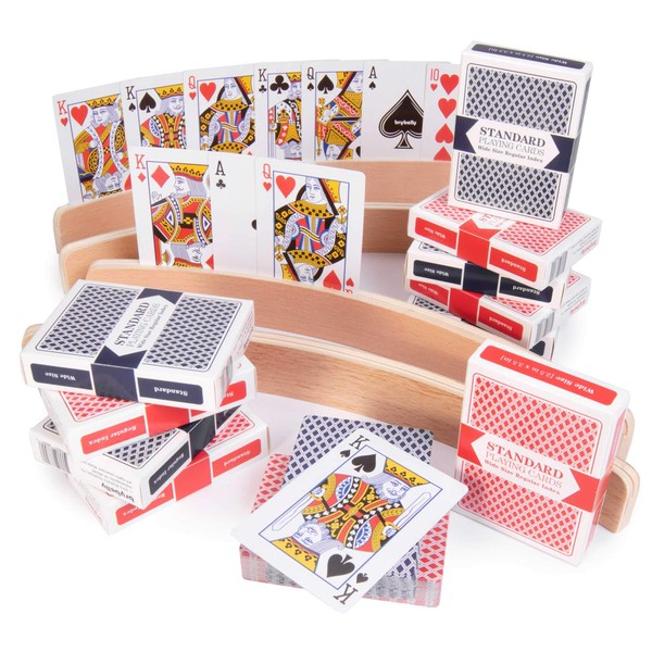 Brybelly Card Holders and Playing Cards Bundle - Includes Playing Card Holders, and Two Full Decks of Playing Cards - Great for Kids, Senior Citizens, Families, and More