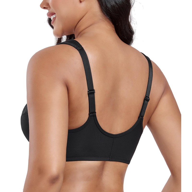 DotVol Women's Front Closure Wide Strap Underwire Bra Lace Plus