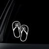 Hibiscus Flower on Flip Flop Car Decal / Sticker -