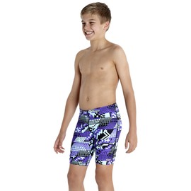 Speedo HydroTurn Allover Panel Boys Jammer Print 17 Black Black/Violet Size:116 (EU)