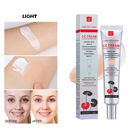 2PC CC Cream with SPF 25 Red Colour Corrector With Centella Asiatica, Cc Cream Foundation, Colour Changing Foundation,Full Coverage Skin Perfector Tinted Moisturiser and Brightening Face Concealer