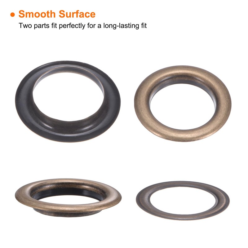 HARFINGTON 10Set Grommets Eyelets with Washers 40mm Copper Metal Eyelets