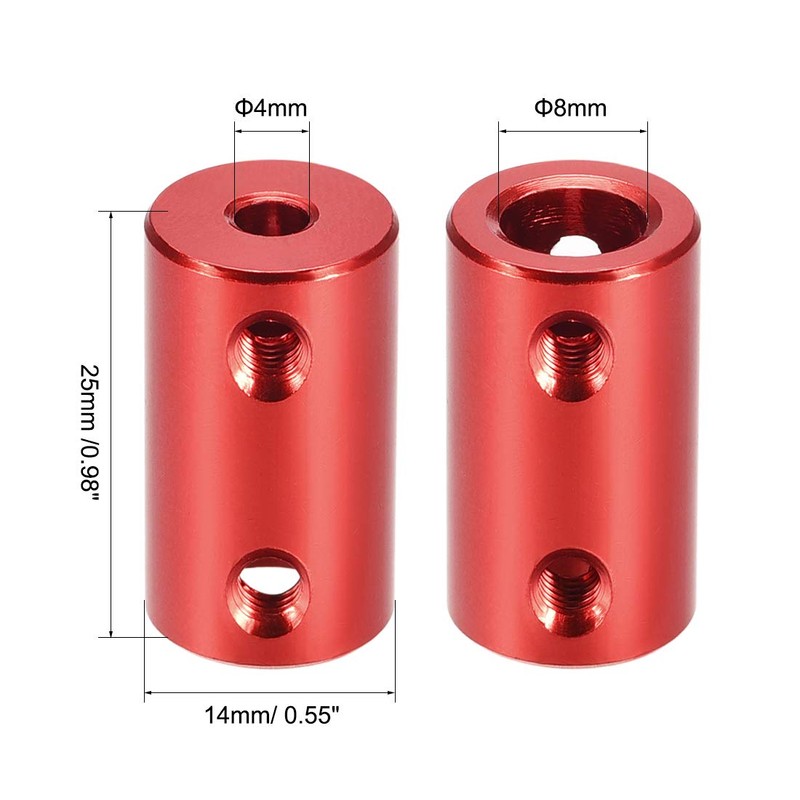 sourcing map Shaft Coupling Connector 4 mm to 8 mm