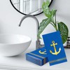 FYSUIMU 50 Pcs Blue Nautical Guest Napkins Gold Foil Anchor