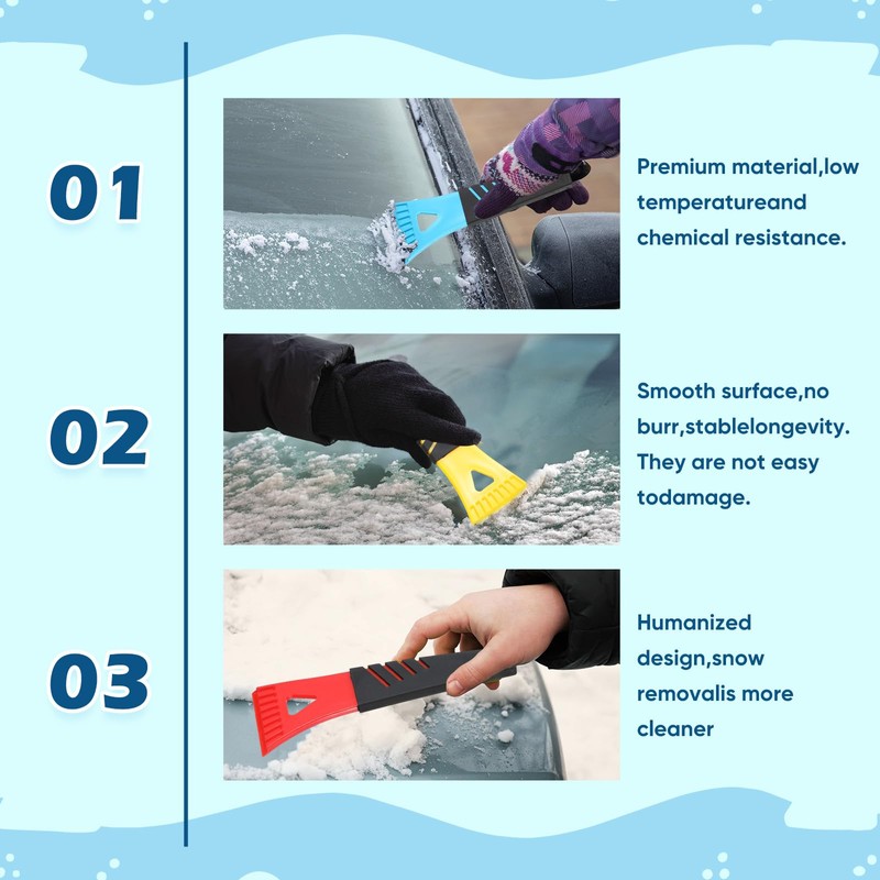 18 Pcs Plastic Ice Scrapers for Car Freezer Frost Remover
