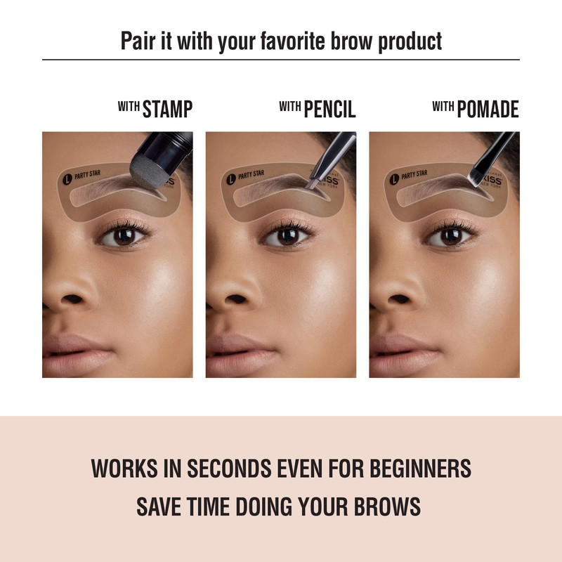 Kiss New York Instant Eye Brow Stencil Kit 5 Different