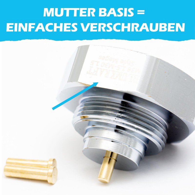 BLUMKRAFT 2 x Radiator Adapter Connector M38 x 1.5 Style