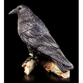 Birsppy FVLFIL Black Raven Figurine with Key - The Raven and The Key | Animal Figure, Hand Painted, Weatherproof