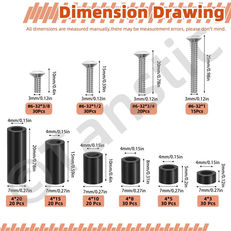 Tanstic Wall Plate Screws White Outlet Screws for DIY Home