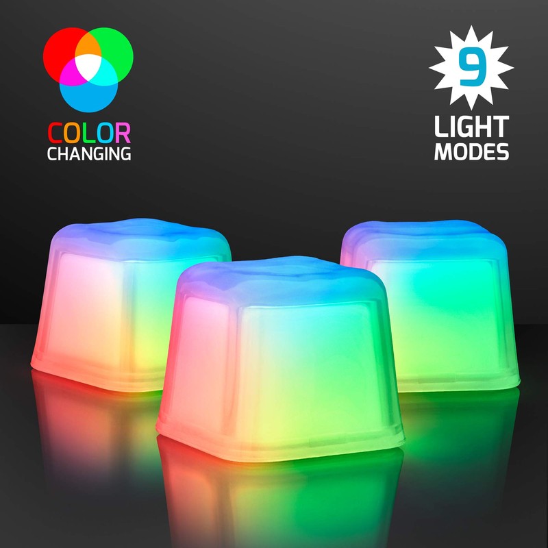 Set of 12 Hollywood Ice Multicolor Light Up LED Ice