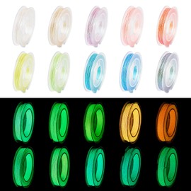 Beadthoven 10 Rolls Glow in The Dark Beading Thread 0.2mm Polyester Cord Braided Thread for Bracelets Jewelry Making Pastel Chinese Knotting Cord Macrame Sewing Thread for Knitting Christmas Ornament