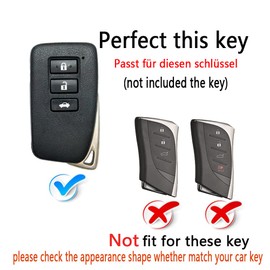HIBEYO Chair Key Case Fits Lexus Car Key Cover Protective Case Leather for Lexus CT GS GX is ES LS LC LX NX RX RC ES300h Remote Control Key Box Keychain Aluminium Alloy Black