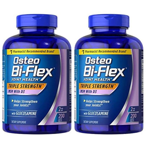 Osteo Biflex Triple Stregnth MSM Vitamin D3 200 tabs (2 Pack)