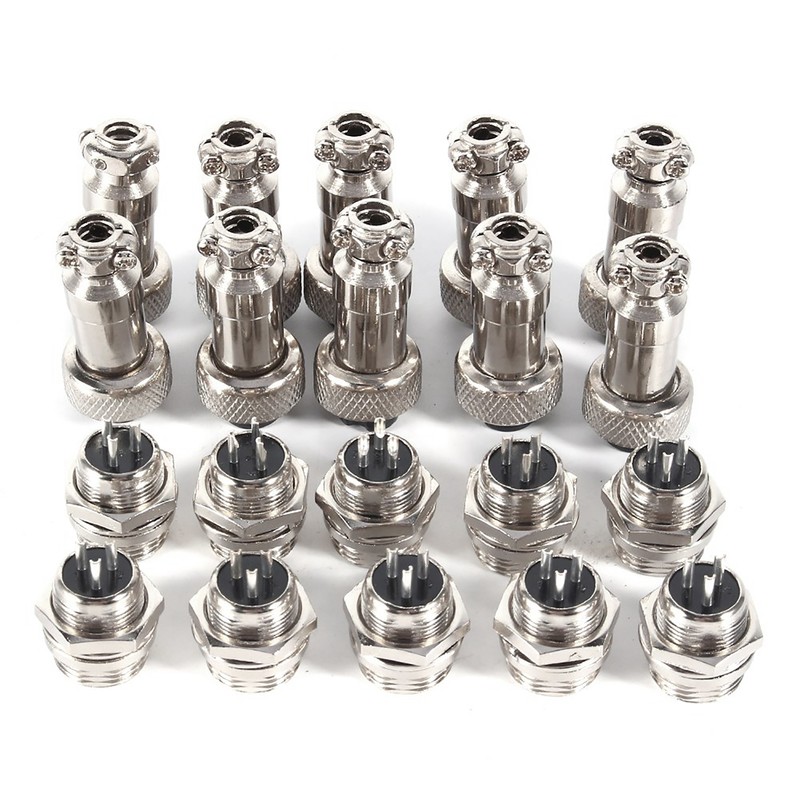 10 Set GX12 3Pin 12mm Aviation Plug Male Female Metal