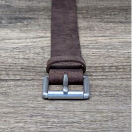 Ashford Ridge 38mm Full Grain Leather Roller Buckle Belt - Vintage Brown - Medium