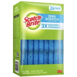 Scotch-Brite Zero Scratch Sponge, 24ct { Individually Wrapped }