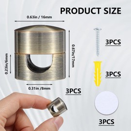 3Pcs Metal Cable Clips, Aluminum Cord Organizer Holder Desk Cable Clips Management, Hide Phone Charging Cables Keeper Wire Charger Holder for Nightstand, Kitchen Appliances, Office Supplies