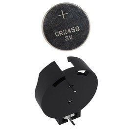 eMagTech Knopfzellen-PCB-Batteriehalter für CR2450-Batterien, 29,6 x 20,3 x 9,6 mm, Schwarz, 10 Stück