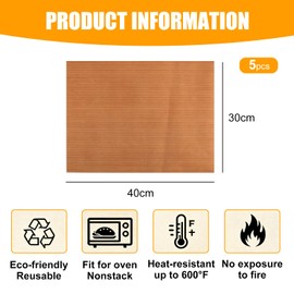 ZenithQuest Teflon Sheets for Heat Press, 5PCS Reusable Heat Resistant Heat Transfer Paper, Permanent Baking Film for Ironing T-Shirt Printing Thermal Mat (30x40 cm)