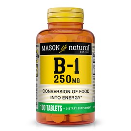 MASON NATURAL Vitamin B-1 Thiamine 250 mg, 100 Day Supply Dietary Supplement, Easy-to-Swallow Tablets, Support Energy Production & Healthy Metabolism