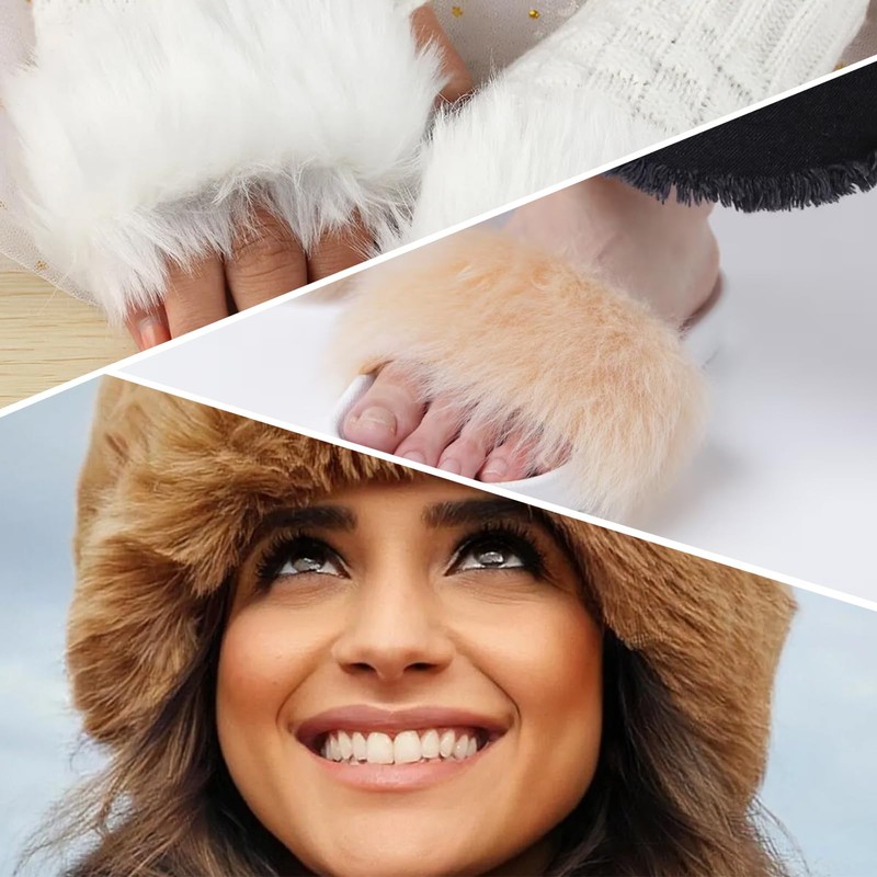 Pack of 3 Faux Fur for Crafts, 5 x 150