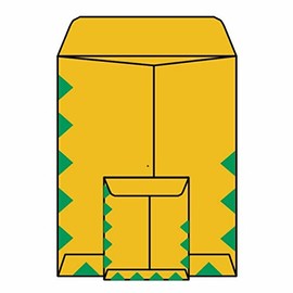 Open End First Class Catalog Envelopes, 6" x 9", 28#, First Class Green Diamond Border, Tan/Brown Kraft, First Class Mail" on Face