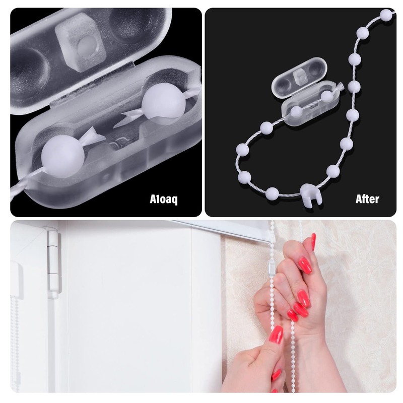 BBTO 30 Pack Chain Connectors, 4.5mm Ball Cord Chain Clips,