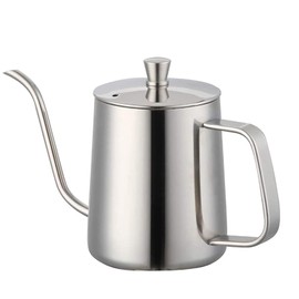 SOVIFKI Coffee Drip Pot, Single Person Drip Pot, Coffee Pot, Camping, Open Fire, Outdoor Coffee Kettle, 18.9 fl oz (580 ml), Graduated, Stainless Steel, Fine Mouth, Silver