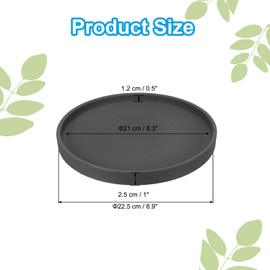 PATIKIL 8.9 Inch Round Ceramic Plant Saucer, Plant Saucer Tray Flower Planter Drip Tray for Indoors Outdoors Patio Balcony, Black
