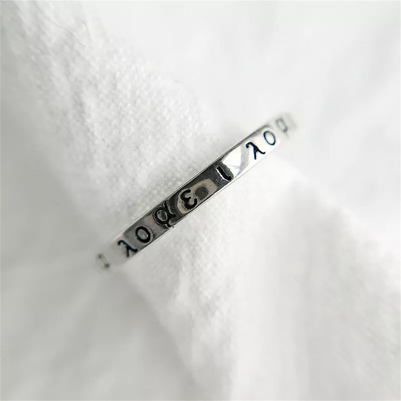 SUGARKITTEN LONDON Sterling Silver Greek Letter Love Forever Open Band