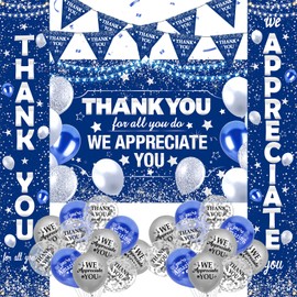 We Appreciate You Decorations Blue Silver Thank You Banner Pastor Employee Appreciation Decorations Balloons Thank You For All You Do Backdrop Staff Appreciation Gifts Teacher Nurse Appreciation Party