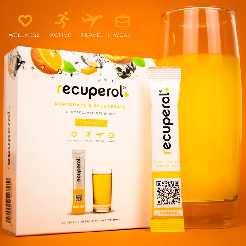 Recuperol Rehydration & Recovery Electrolytes Powder Supplement for Dehydration, 20