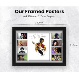 Jimi Hendrix Signed Poster Print- Limited Edition Autograph Fan Gift – Collectible Memorabilia Merchandise Guitarist Songwriter (Unframed A3 (30x40cm))